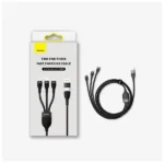 Câble de charge rapide et de transfert de données Baseus Flash – 100W – 1.2m – USB/Type-C vers Lightning, Micro USB, Type-C - Noir - CASS030101 – Image 2
