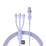 Câble de charge rapide et de transfert de données Baseus Flash – 100W – 1.2m – USB/Type-C vers Lightning, Micro USB, Type-C - Violet - CASS030105