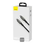 Câble de charge rapide et de transfert de données Baseus  Tungsten Gold – Type-C vers type-C – 1m – 100W - 480Mbps - CATWJ-01 – Image 2
