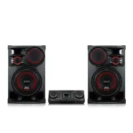 Mini Hifi avec deux enceintes télécommandé LG CL98- 3500W - BT - USB - CD - FM  - Créateur de Karaoké - Caisson de basse X-Shiny et Basse de compression - CL98