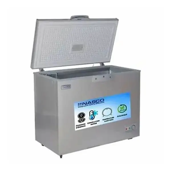 Congélateur horizontal une porte avec clé Nasco - 368L Net - 1 Panier à l'intérieur - R600A - NAS-450FL-DS