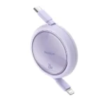 Câble de charge rétractable Baseus Free2Pull  - Type-C vers Lightning - 20W - 1m - Violet nébuleux - P10364501511-00