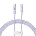 Câble de charge rapide Baseus Purely Lucent Purely Power – 100W – 1m – Type-C vers Type-C - Violet nébuleux - P10373000511-00