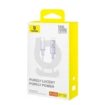 Câble de charge rapide Baseus Purely Lucent Purely Power – 100W – 1m – Type-C vers Type-C - Galaxy bleu - P10373000311-00 – Image 2