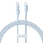 Câble de charge rapide Baseus Purely Lucent Purely Power – 100W – 2m – Type-C vers Type-C - Galaxy bleu - P10373000311-01