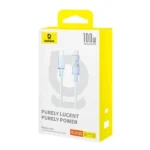 Câble de charge rapide Baseus Purely Lucent Purely Power – 100W – 1m – Type-C vers Type-C - Violet nébuleux - P10373000511-00 – Image 2