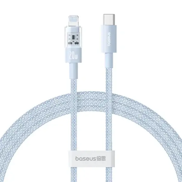 Câble de charge rapide Baseus Purely Lucent Purely Power – 20W – 1m – Type-C vers Lightning - Galaxy bleu - P10373001311-00