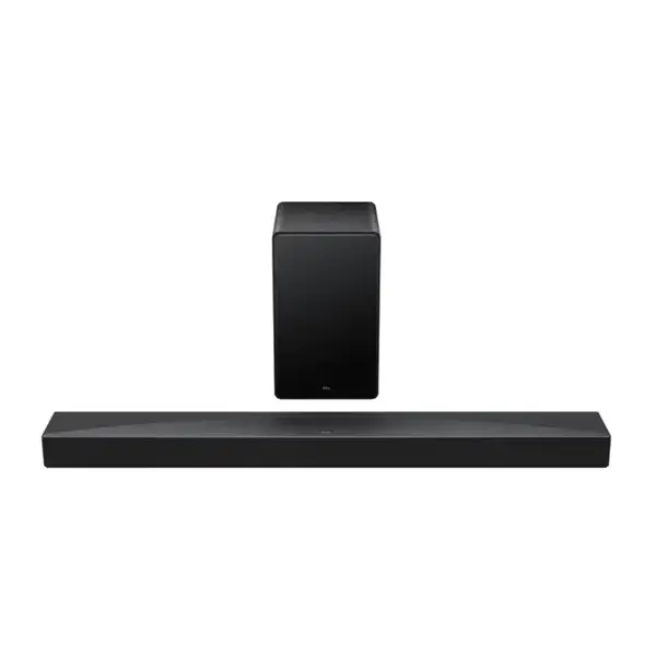 Barre de son sans fil Hisense - 580W - Caisson de basse - Adaptation sonore de l'IA - MP3 - WMA - FLAC - WA - WIFI - Q65H