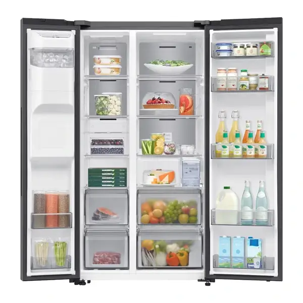 Réfrigérateur américain Inventer deux portes réversibles Samsung - 635L Net - Distributeur d'eau - Economique - R600A - Classe énergétique 4 - Wi-Fi intégré - RS70F65K4TGH