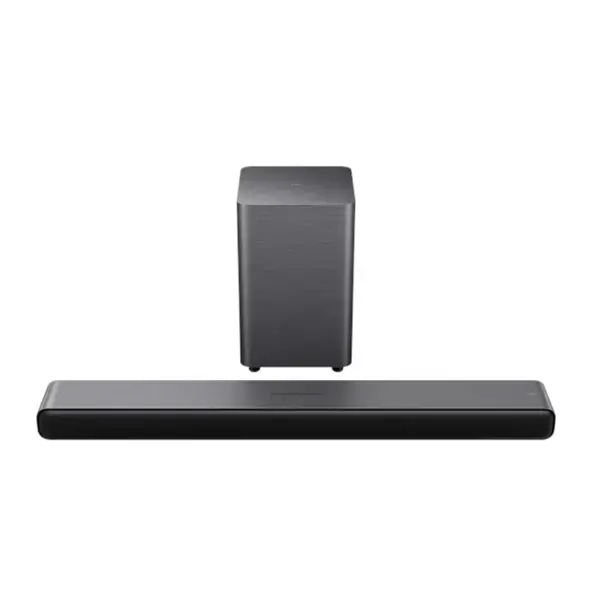 Barre de son sans fil Hisense - 220W - Caisson de basse - Adaptation sonore de l'IA - MP3 - WMA - FLAC - WA - WIFI - S55H