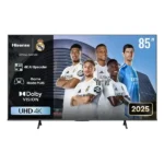 TV Hisense 85" - Connectée ULED - Année 2025 - DLED - 4K UHD - VIDAA - Apple Home - HDMI - USB - Ethernet RJ45 - Wifi - BT - Optique - Télécommande vocale - 85A6Q