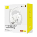 Casque sans fil supra-auriculaire Baseus Bowie H1 Pro - 80h d'autonomie sans Réduction de bruit et 60h avec réduction de bruit - BT V5.3 - Réduction de bruit - Blanc - A00050601213-00 – Image 3