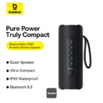 Haut-parleur sans fil portable Baseus AeQur VO20 - 15h d'autonomie - BT 5.3 - 4 haut-parleurs - Portée jusqu'à 10m - IPX5 - Son immersif à 360° avec basses renforcées - Rétroéclairage RGB coloré - A20067900117-00 – Image 3