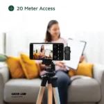 Micro cravate sans fil avec 3 connecteurs Green Lion - 5h d'autonomie - Connecteurs Type-C - AUX - Lightning - Réduction de bruit - 20m à 30m - GN3IN1WMBK – Image 3