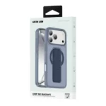 Coque de protection MagSafe avec support pliable pour iPhone 17 Pro Green Lion - Résistance aux chocs jusqu'à 3500g - Aimants puissants - Anti-rayures - Dragonne en cuir - Protection de l'appareil photo - Fonctions horizontales et verticales - Bleu titane - GNGRP17PBL – Image 2