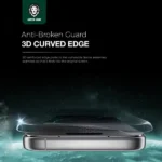 Antichoc verre incurvé 3D pour iPhone 17 Air Green Lion - Protection intégrale - Résistant à la graisse - Anti-traces de doigts - Anti-rayures - Anti-bulles d'air – Transparent - GNL3DCR17ACL – Image 2