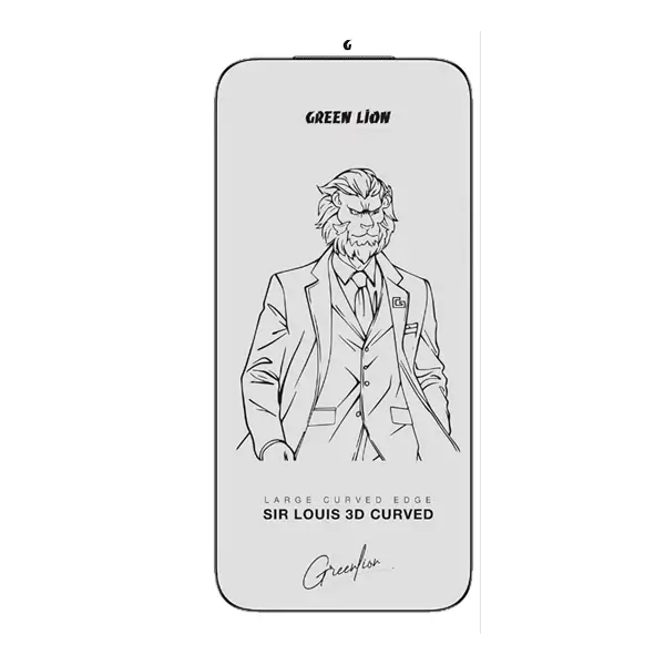 Antichoc verre incurvé 3D pour iPhone 17 Pro Max Green Lion - Protection intégrale - Résistant à la graisse - Anti-traces de doigts - Anti-rayures - Anti-bulles d'air – Transparent - GNL3DCR17PMCL
