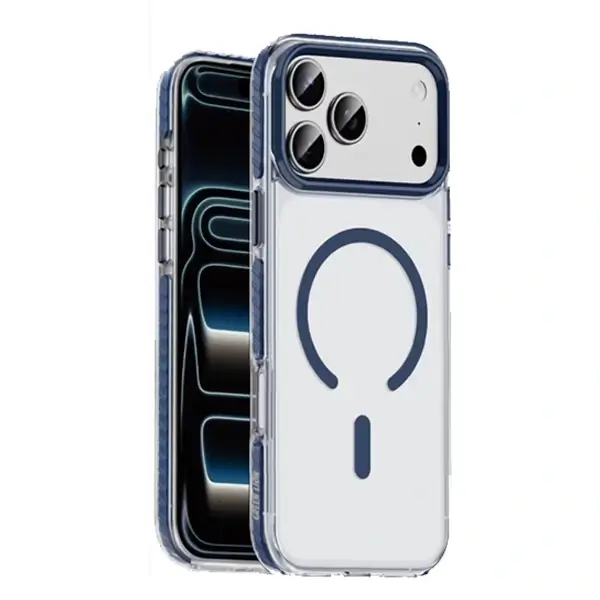 Coque de protection Magsafe pour iPhone 17 Pro Max Green Lion - Anti-rayures - Protection contre les chutes - Protection de l'appareil photo – Bleu - GNMXMG17PMBL