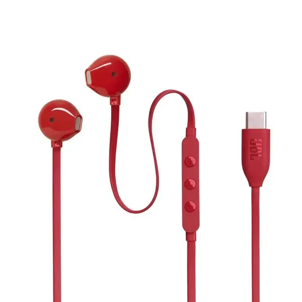 Écouteurs intra-auriculaires filaire JBL Tune 305C - Type-C - 12,5mm - Haut-parleur dynamique - Pure Bass - Rouge