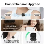 Micro cravate sans fil mini Lavalier Mic Yesido - 2 microphones - 8h d'autonomie - Connecteur Type-C - IA Réduction de bruit - Wifi - Type-C - 50m sans obstacle - KR211 – Image 2