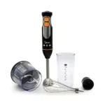 Mixeur à main avec fouet-hachoir Midea - 400W - Capacité du bécher 600ml - Capacité de soufflage du hachoir 500ml - Lame en acier inoxydable - MJ-BH4001W – Image 2