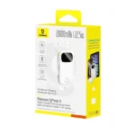 PowerBank à charge rapide Baseus QPow 3 - 20000mAh - 22,5W - 2 câbles Type-C et Lightning intégrés - Indicateur LED numérique pour suivre le niveau de batterie - Blanc - P10082107213-00 – Image 3