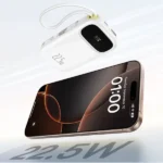 PowerBank à charge rapide Baseus QPow 3 - 20000mAh - 22,5W - 2 câbles Type-C et Lightning intégrés - Indicateur LED numérique pour suivre le niveau de batterie - Blanc - P10082107213-00 – Image 2
