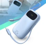 PowerBank à charge rapide Baseus QPow 3 - 20000mAh - 22,5W - 2 câbles Type-C et Lightning intégrés - Indicateur LED numérique pour suivre le niveau de batterie - Bleu - P10082107313-00