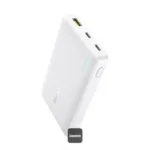 PowerBank à charge rapide Baseus EnerFill FP21 - 10000mAh - 22,5W - 1 support USB et 2 supports type-c - Indicateur lumineux pour suivre le niveau de batterie - Blanc - P1008210D213-00