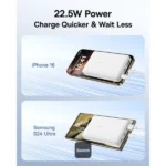 PowerBank à charge rapide Baseus EnerFill FP21 - 10000mAh - 22,5W - 1 support USB et 2 supports type-c - Indicateur lumineux pour suivre le niveau de batterie - Blanc - P1008210D213-00 – Image 2