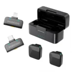 Micro cravate sans fil Orion Lavalier Porodo - 5h d'autonomie - Connecteur Type-C - Lightning - Réduction de bruit - 15m à 20m - PDLAMPHF75BK – Image 2