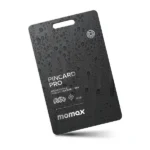 Tracker connecté Momax PinCard Pro - Rechargeable - Capacité de la batterie 100 mAh - IP68 - Compatibilité des appareils Identifiant Apple - Liée à Find My App - BR9D