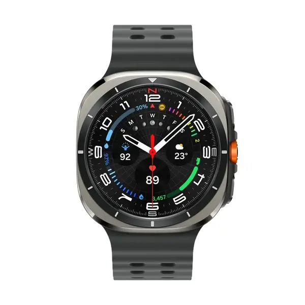 Montre connectée Samsung Galaxy Watch Ultra - Année 2025 - 47mm - 100h d'autonomie - Super AMOLED - 1,5" - IP68 - BT - Wifi - GPS - Glonass - Beidou - Galileo - 2/64Go - Santé alimentée par l'IA - Argent titane - SM-L705FZS1GTO