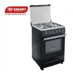 Gazinière 4 feux avec couvercle Smart Technology - Allumage automatique - Four avec broche pour rôtir - En acier inoxydable - STC-6050SC