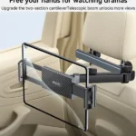 Support de téléphone de voiture à bras de serrage extra large et rotatif pour appui-tête long YESIDO - Épaisseur de l'écran : 4,7 à 13" - Rotation à 720 degrés - C294 – Image 2