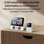 Interphone vidéo sans fil avec écran YESIDO - Écran LCD 4.3" - 1000mAh - Communication vocale - Réponse instantanée - Puissance du haut-parleur 1W - Réveil bidirectionnel - 4 sonneries de volume réglables - KM27 – Image 2