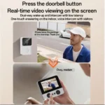 Interphone vidéo sans fil avec écran YESIDO - Écran LCD 4.3" - 1000mAh - Communication vocale - Réponse instantanée - Puissance du haut-parleur 1W - Réveil bidirectionnel - 4 sonneries de volume réglables - KM27 – Image 3