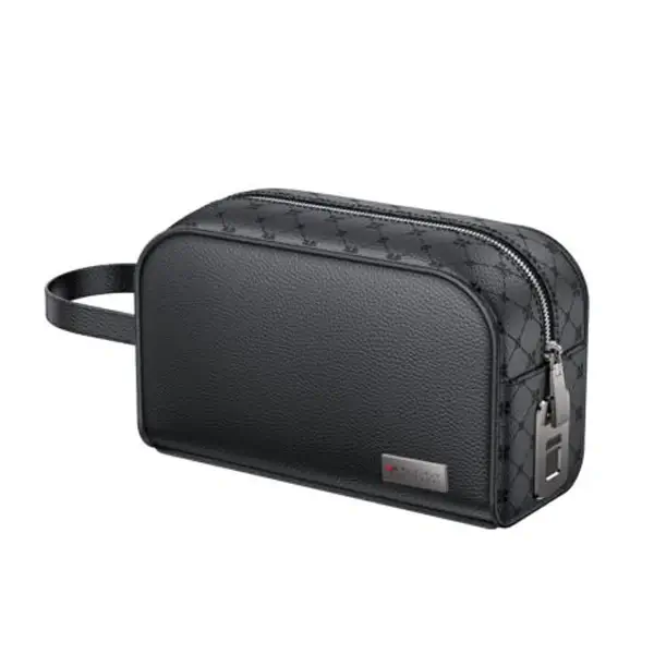 Pochette en cuir avec système de verrouillage par empreinte digitale YESIDO - 6cm de profondeur - Ouverture à 0,5 seconde - Enregistrement de plusieurs empreintes - WB57