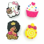 Pack de 4 stickers pour fille - 1 Ketty + 1 glace + 1 gâteau à papillon rouge + 1 fille - Pour la Tablette Kidy Clips Tab