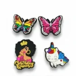 Pack de 4 stickers pour fille - 2 papillons + 1 fille + 1 licorne - Pour la Tablette Kidy Clips Tab