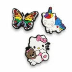 Pack de 3 stickers pour fille -  1 papillon + 1 licorne + 1 Kitty - Pour la Tablette Kidy Clips Tab