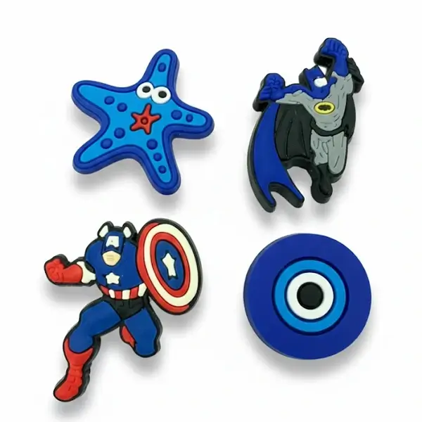 S25 Pack de 4 stickers garçon pour la Tablette Kidy Clips Tab – 2 supers héros + 1 étoile bleue + 1 œil bleu – Image 1