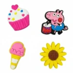 Stickers – Pack de 4 pour fille – Pour la Tablette Kidy Clips Tab - 1 cochon + 1 fleur + 2 glaces