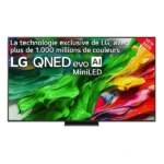 TV LG 75" - Smart QLED Evo AI avec télécommande magique AI  – Année 2025 – OLED – 4K UHD – Wifi – BT – WebOS25 – Reconnaissance vocale – Processeur α8 Gen2 AI - 75QNED86A6A