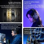 Casque filaire de jeu RGB avec microphone intégré - Compatibilité avec téléphone portable, tablette, ordinateur portable - EK05 – Image 2