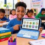 Tablette éducative OLA Class Tab avec clavier AZERTY et Stylet – 8″ – 4/128 Go – 2 SIM – 5G – Android 12.0 – 8000mAh – Bleu – Image 3
