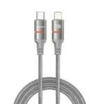 Câble tressé de charge rapide et transfert de données Porodo - 30W - 3CM - Type-C vers Lightning - PDCBL0031GYL