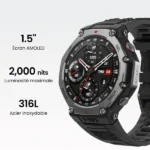 Montre connectée Amazfit T-Rex 3 - 3 semaines d'autonomie - Carte de navigation avancée - GPS - IA - Écran AMOLED 1,5" - Écran tactile - Lava – Image 3