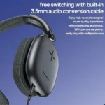 Casque bluetooth et filaire double mode avec son Hifi Yesido - 35H d'autonomie - Portée Bluetooth fiable de 10 à 15 mètres - EP10 – Image 2