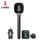 Micro cravate avec pêche sans fil Candc Interview - 1 émetteur et 1 récepteur - 1TX + 1RX - Réduction de bruit - 6 à 8h d'autonomie - Pour interview et reportage